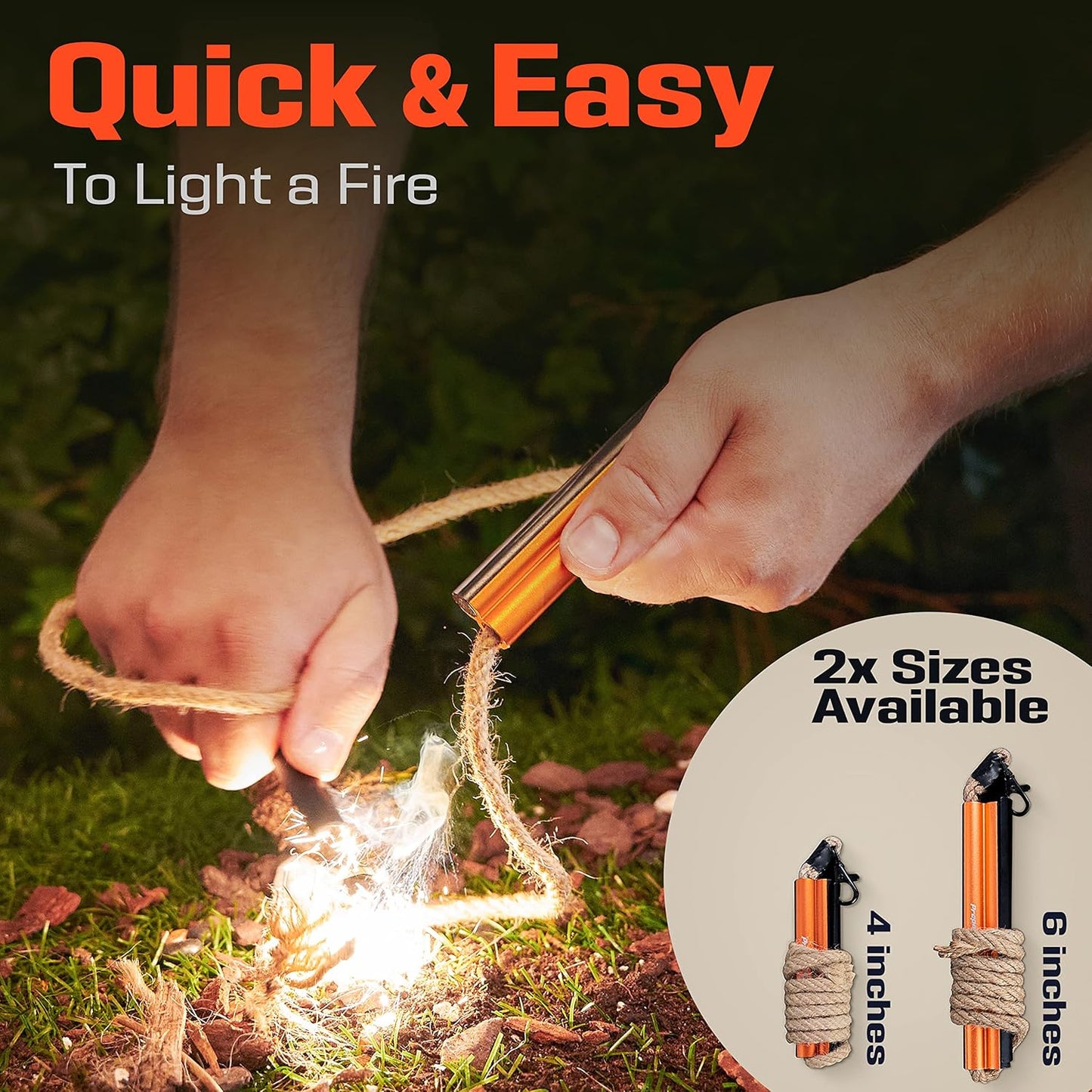 PREPARED4X Fire Starter Survival Tool